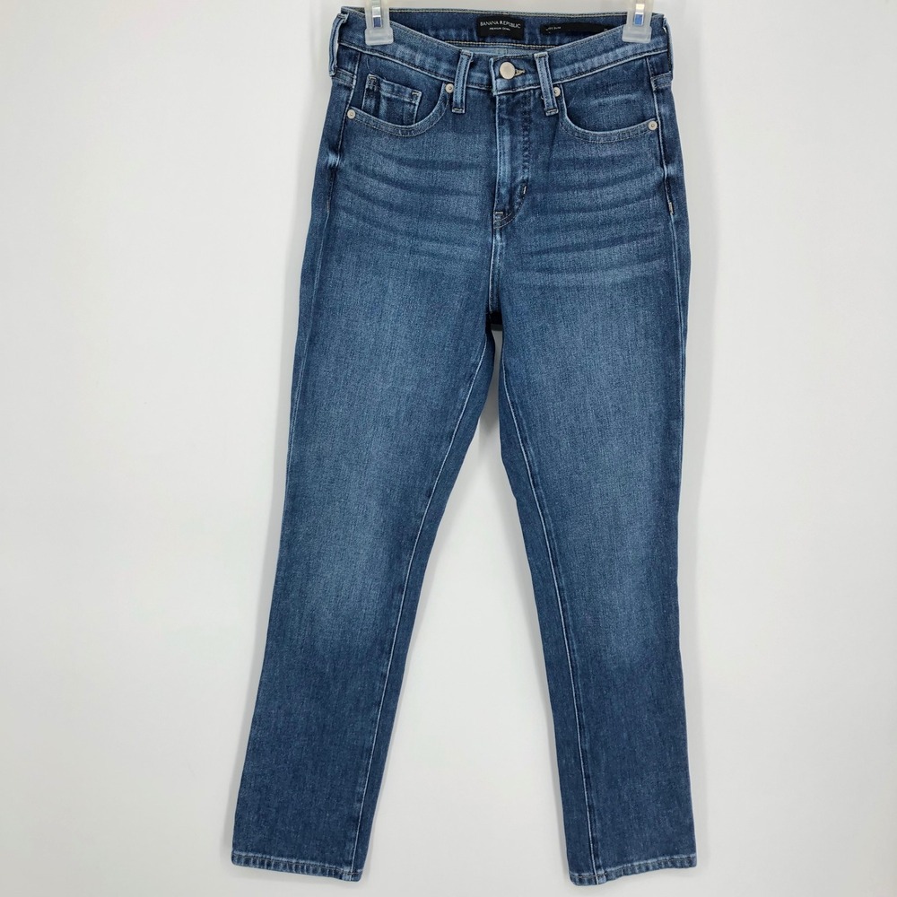 Banana Republic Womens High Rise Slim Jeans Size 26 Cruz‎ Medium Wash